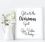Get In To The Christmas Spirit Print | Fun Food & Drink Wall Art | Customisable - Larosier Prints