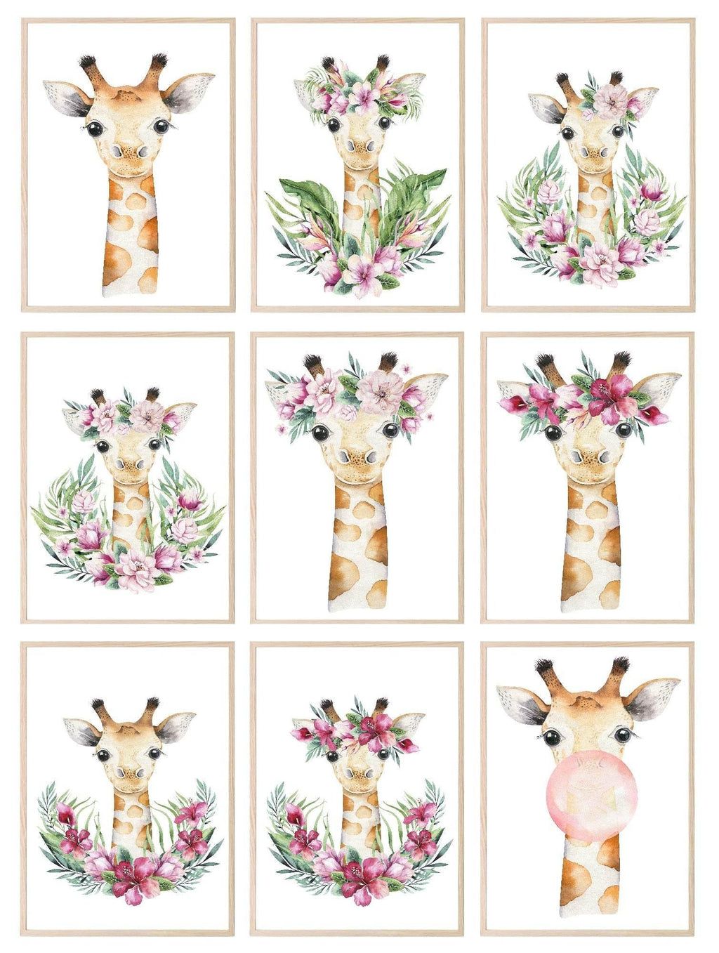 Collection Of Gilly The Giraffe Prints | Kids Animal Wall Art - Larosier Prints