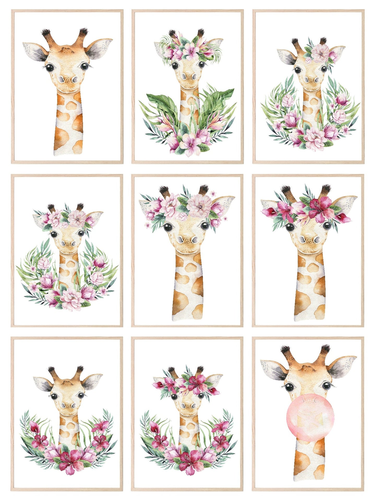 Collection Of Gilly The Giraffe Prints | Kids Animal Wall Art