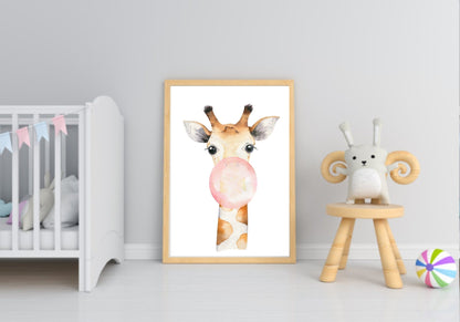 Collection Of Gilly The Giraffe Prints | Kids Animal Wall Art