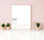 Gin Definition Print | Food & Drink Wall Art | Customisable - Larosier Prints