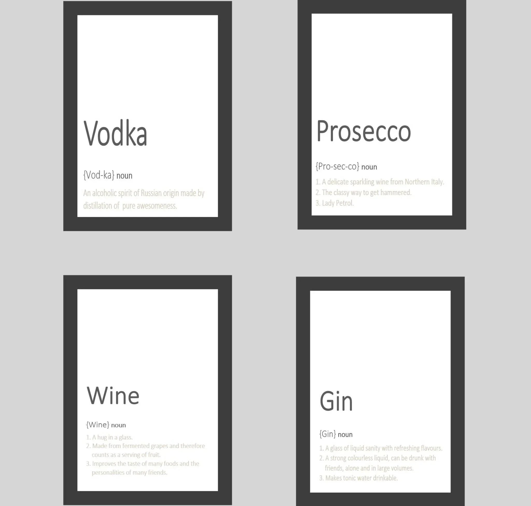 Gin Definition Print | Food & Drink Wall Art | Customisable - Larosier Prints