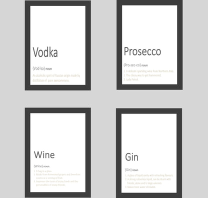 Gin Definition Print | Food & Drink Wall Art | Customisable