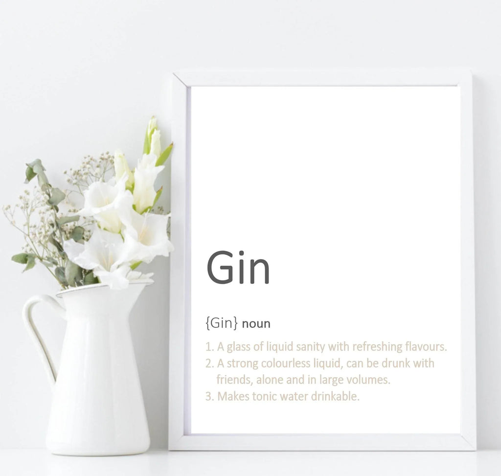 Gin Definition Print | Food & Drink Wall Art | Customisable - Larosier Prints