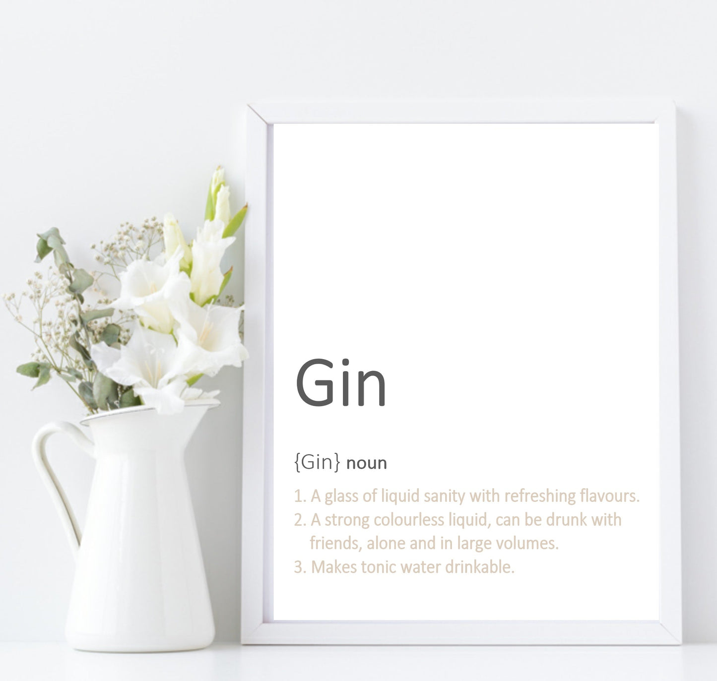 Gin Definition Print | Food & Drink Wall Art | Customisable