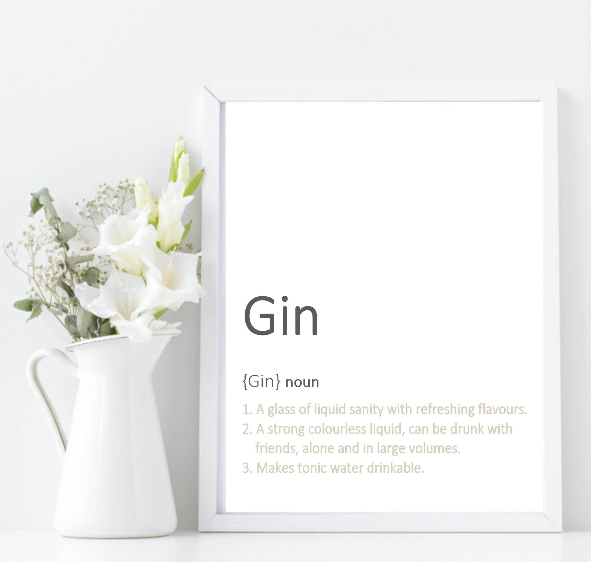 Gin Definition Print | Food & Drink Wall Art | Customisable - Larosier Prints