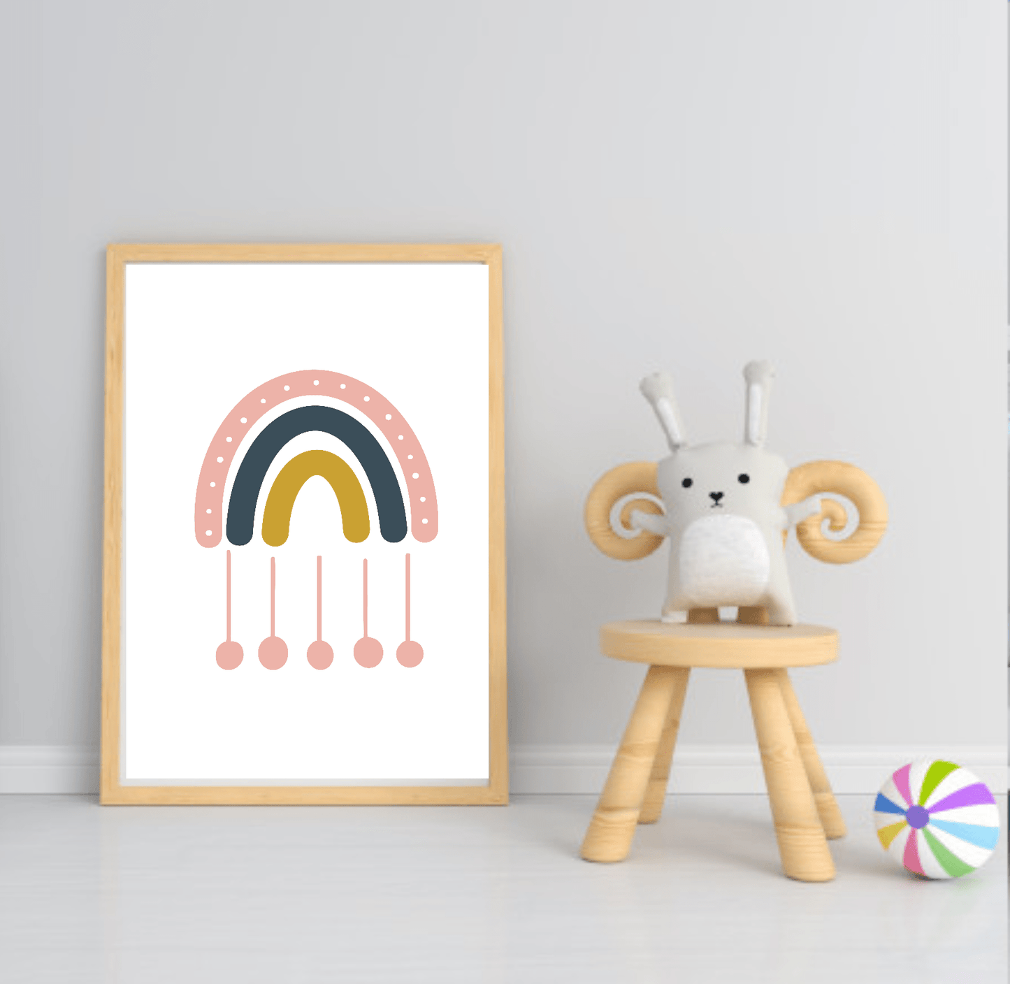 Girls Modern Rainbow Magic Prints | Collection Of Nursery and Playroom Wall Art Rainbow Dangles