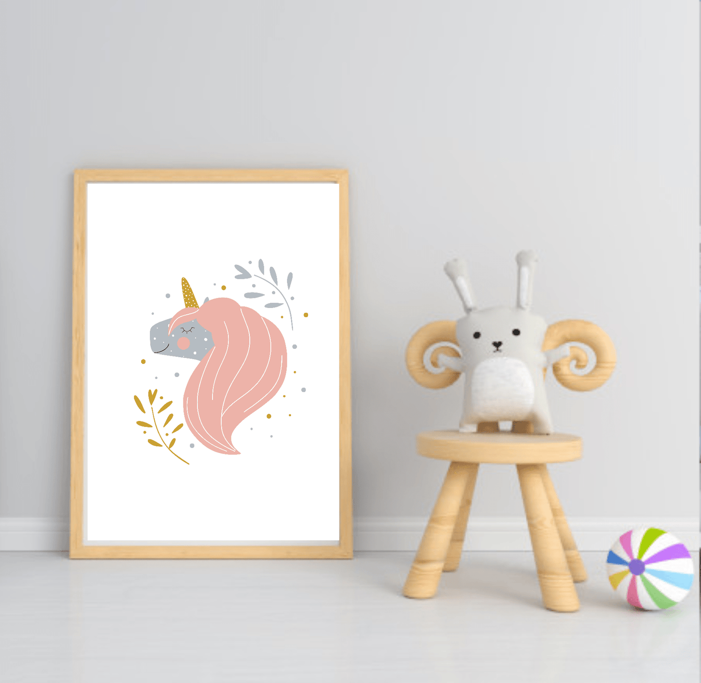 Girls Modern Rainbow Magic Prints | Collection Of Nursery and Playroom Wall Art Unicorn