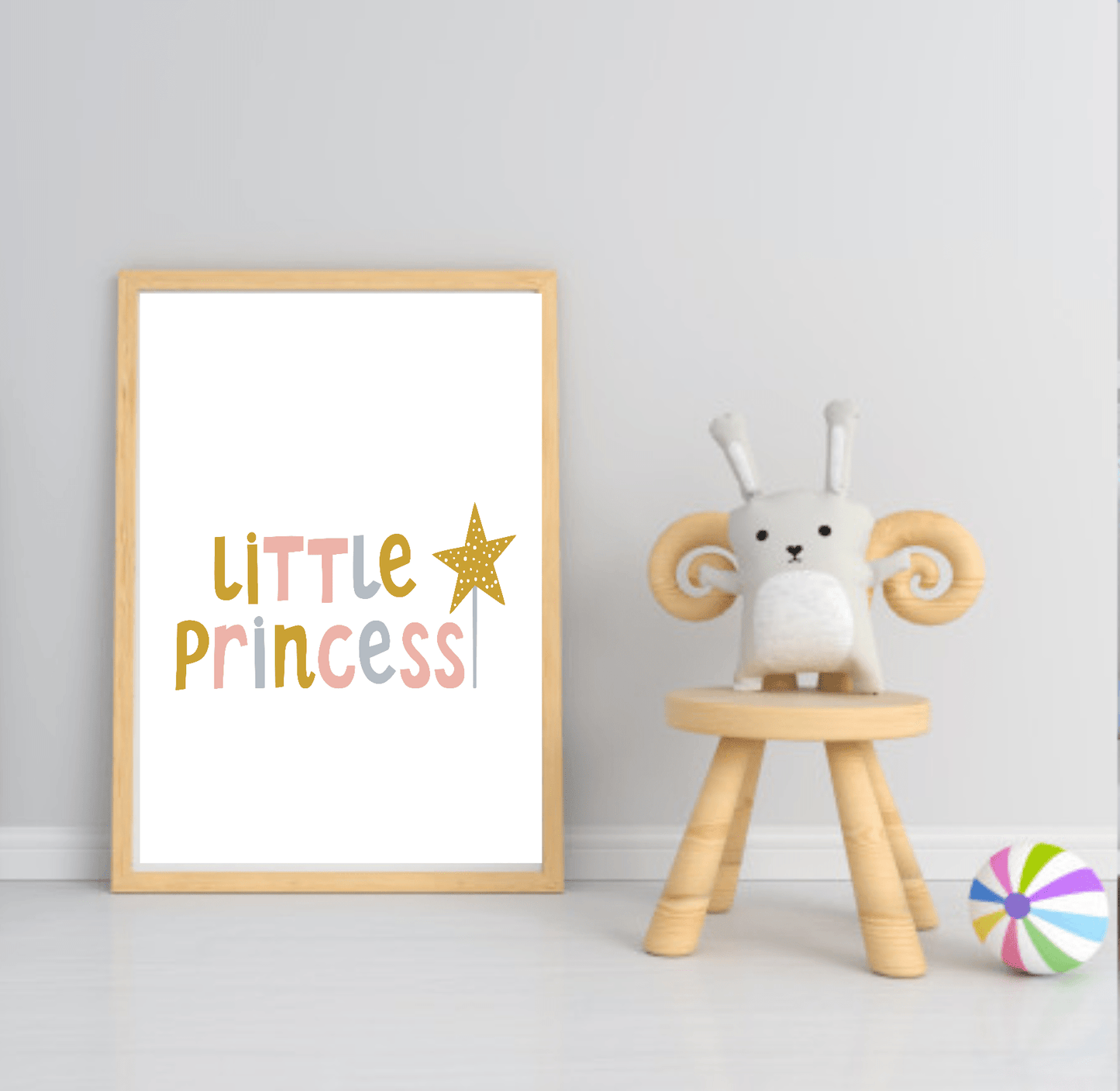 Girls Modern Rainbow Magic Prints | Collection Of Nursery and Playroom Wall Art Little Princess