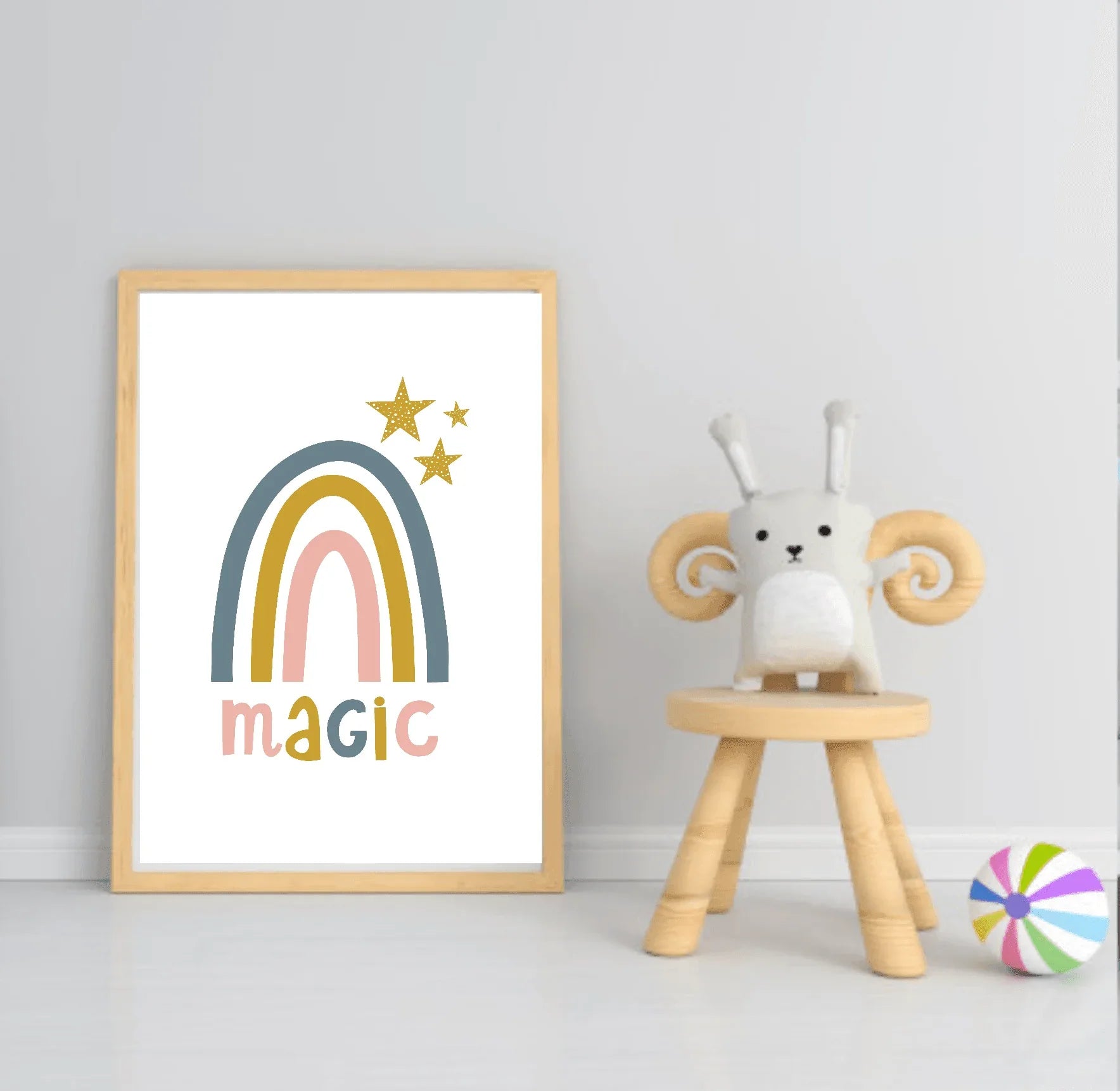 Girls Modern Rainbow Magic Prints | Collection Of Nursery and Playroom Wall Art - Larosier Prints