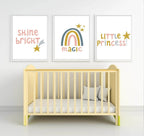 Girls Modern Rainbow Magic Prints | Collection Of Nursery and Playroom Wall Art - Larosier Prints