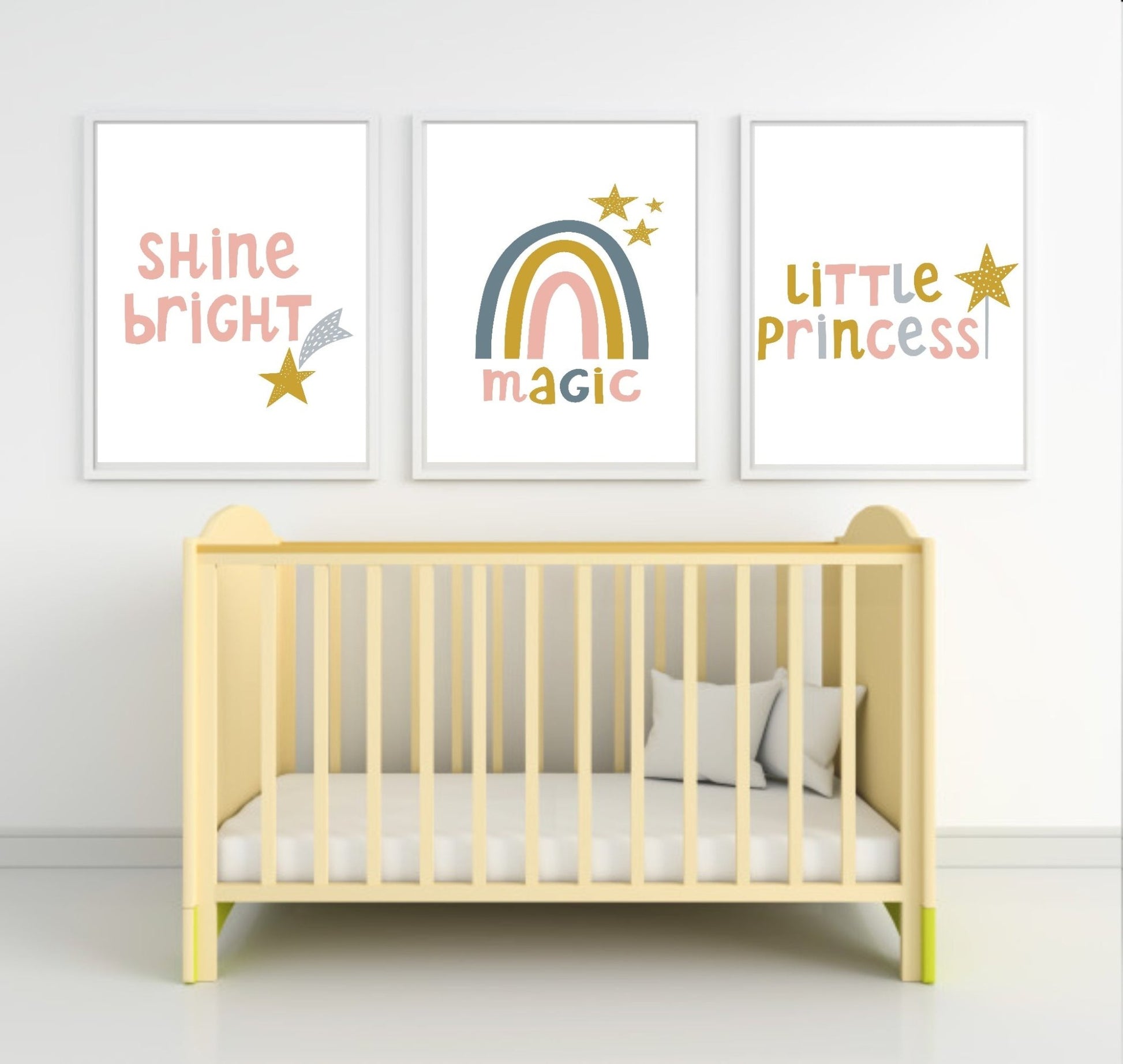 Girls Modern Rainbow Magic Prints | Collection Of Nursery and Playroom Wall Art