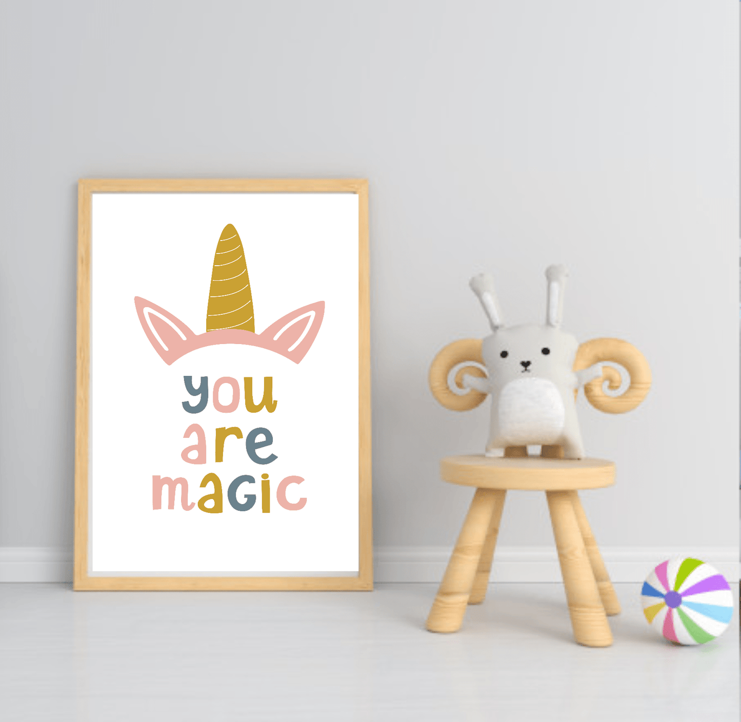 Girls Modern Rainbow Magic Prints | Collection Of Nursery and Playroom Wall Art You Are Magic