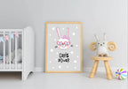 Girls Power Bunny Rabbit Print | Scandi Inspired Kids Wall Art - Larosier Prints