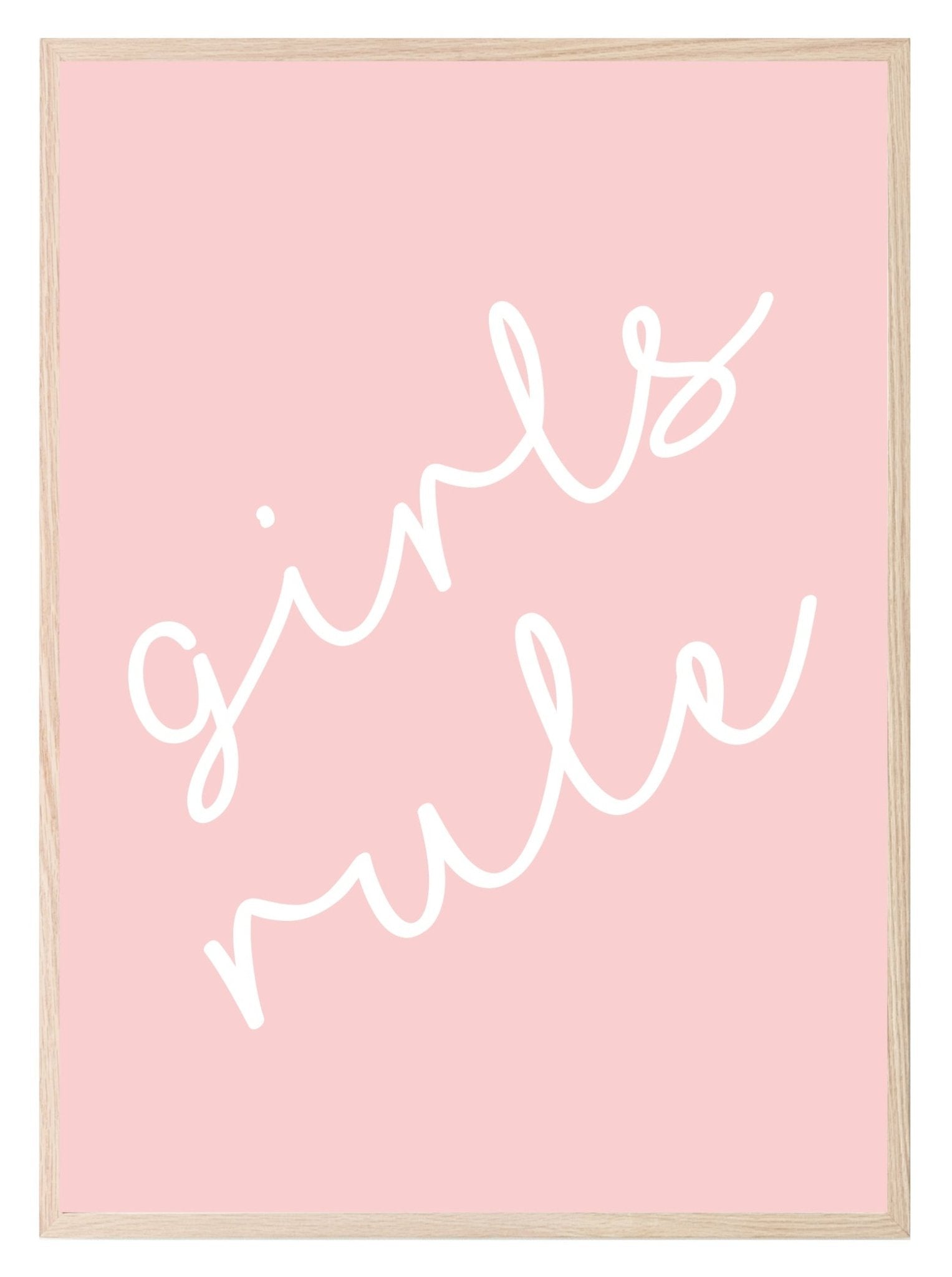 Girls Rule Print | Pink Wall Art | Customisable