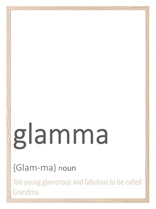 Glamma Print | Grandmother Wall Art | Customisable