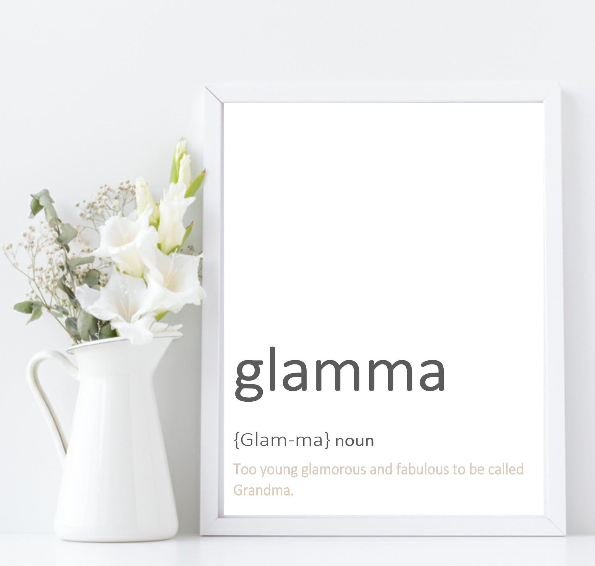 Glamma Print | Grandmother Wall Art | Customisable