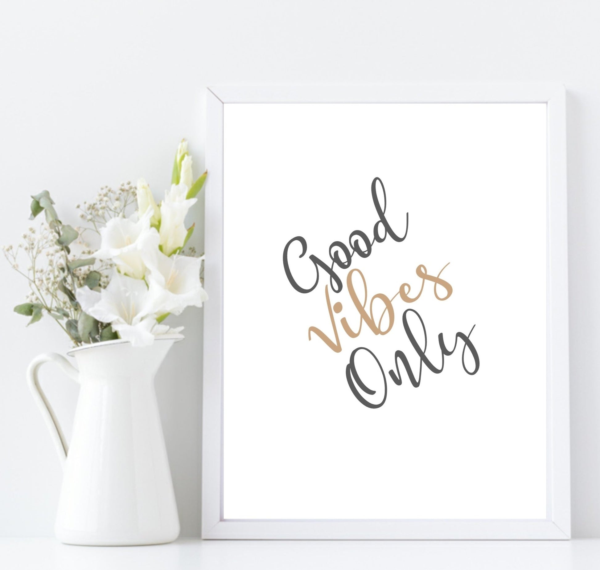 Good Vibes Only Print | Positive Wall Art | Customisable