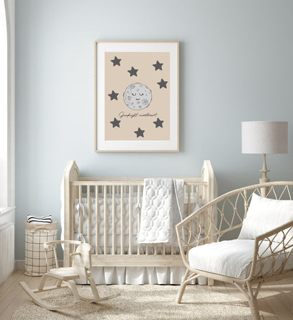 Goodnight Sweetheart Moon Print | Nursery Wall Art