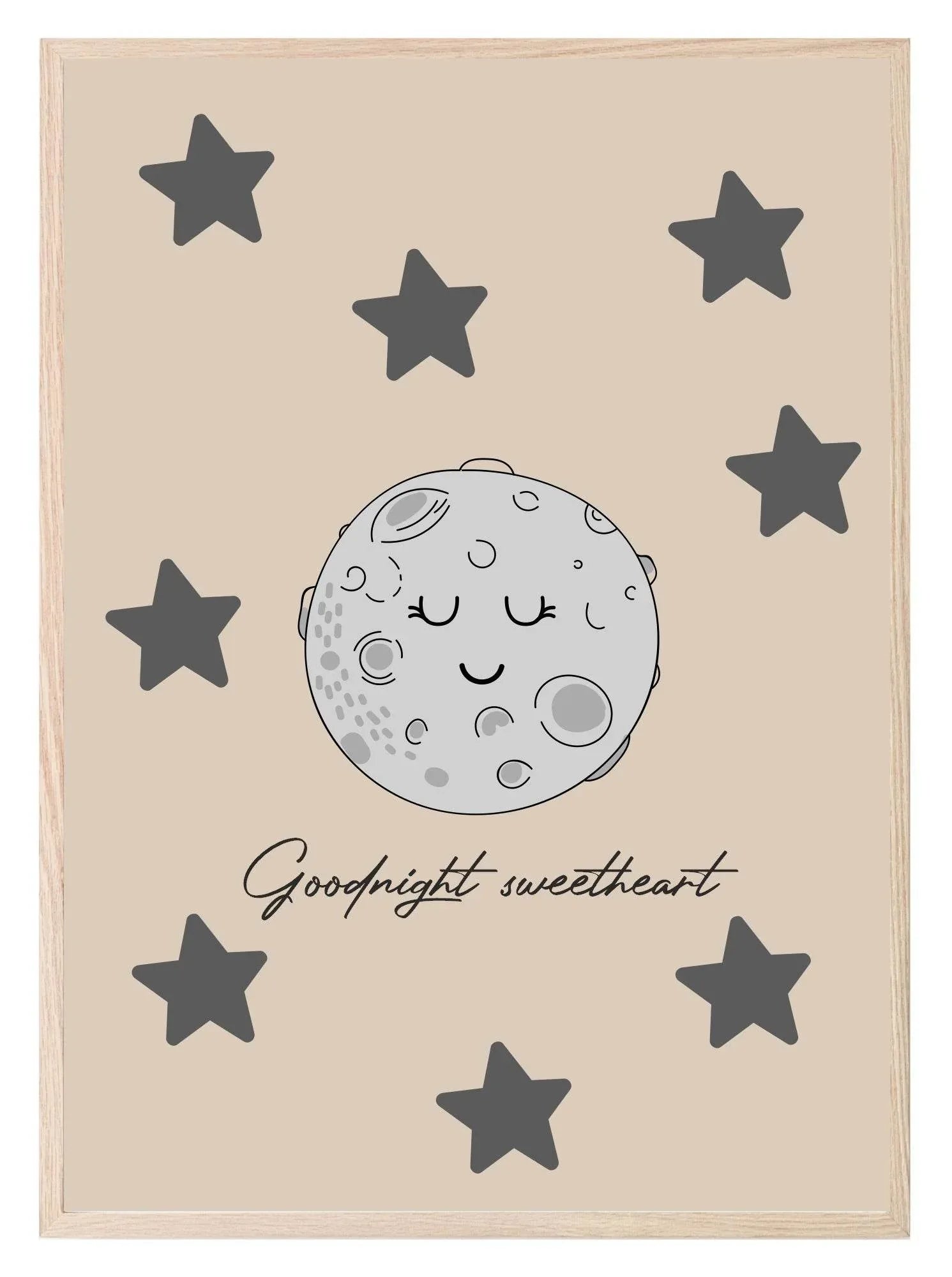 Goodnight Sweetheart Moon Print | Nursery Wall Art - Larosier Prints