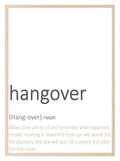 Hangover Definition Print | Food & Drink Wall Art | Customisable - Larosier Prints