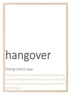 Hangover Definition Print | Food & Drink Wall Art | Customisable - Larosier Prints