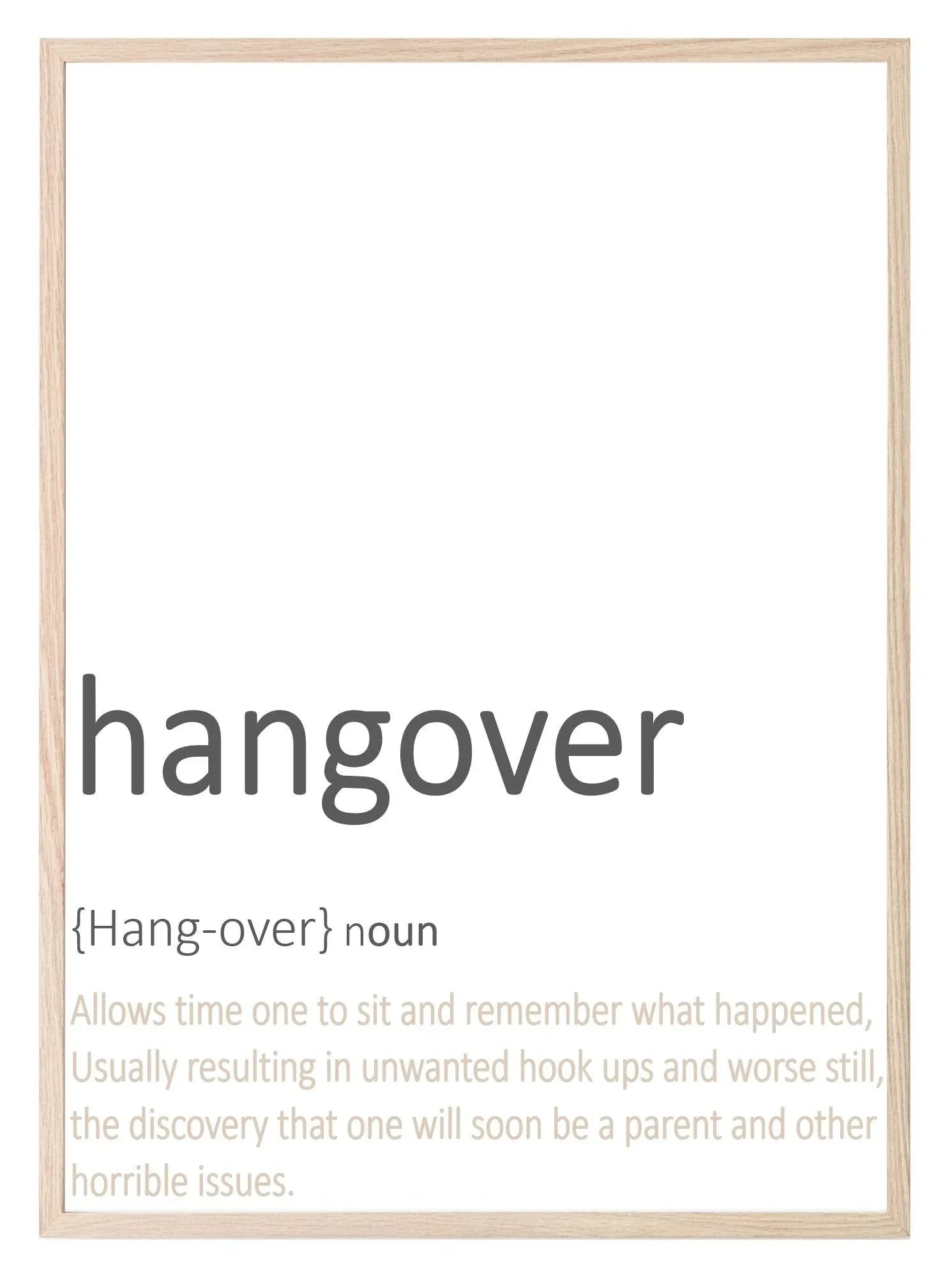 Hangover Definition Print | Food & Drink Wall Art | Customisable - Larosier Prints