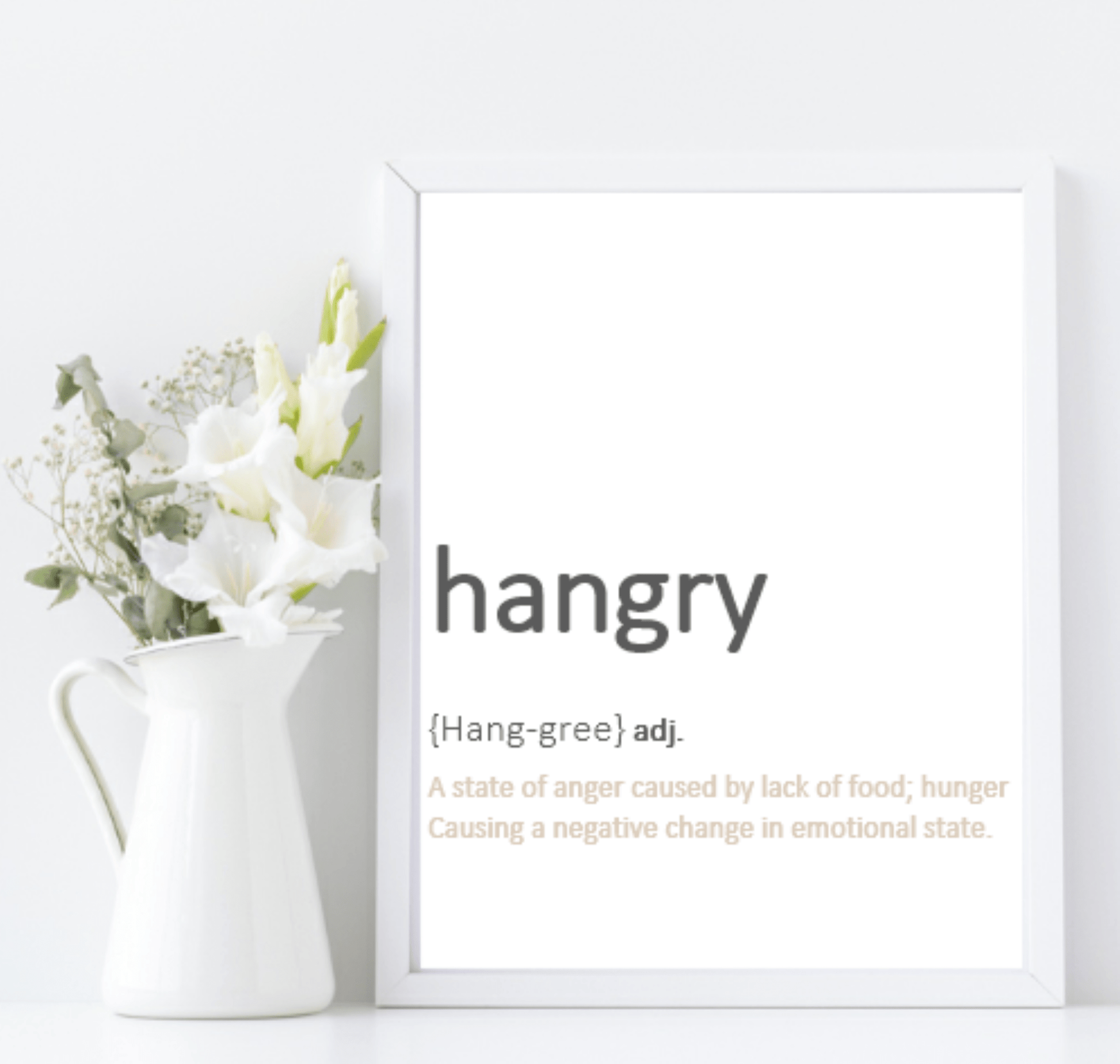 Hangry Definition Print | Food & Drink Wall Art | Customisable