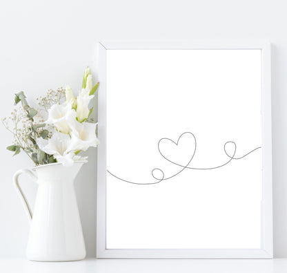 Heart Line Art Print | Simple Wall Art