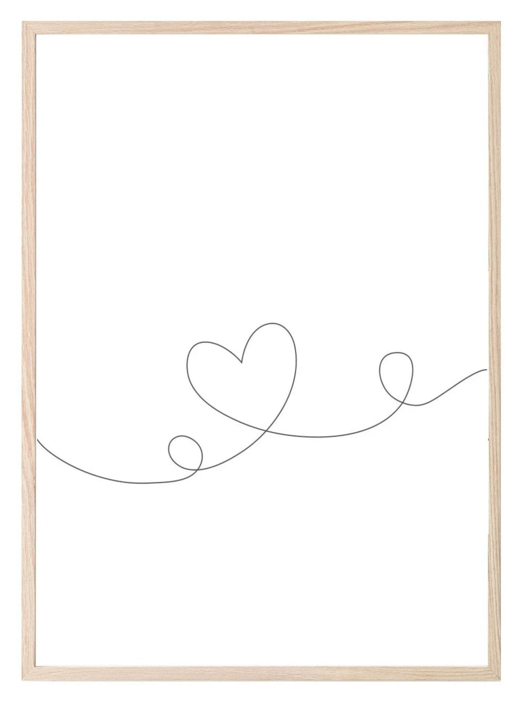 Heart Line Art Print | Simple Wall Art - Larosier Prints