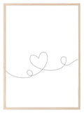 Heart Line Art Print | Simple Wall Art - Larosier Prints