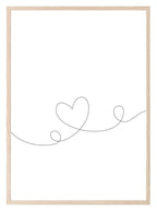 Heart Line Art Print | Simple Wall Art - Larosier Prints