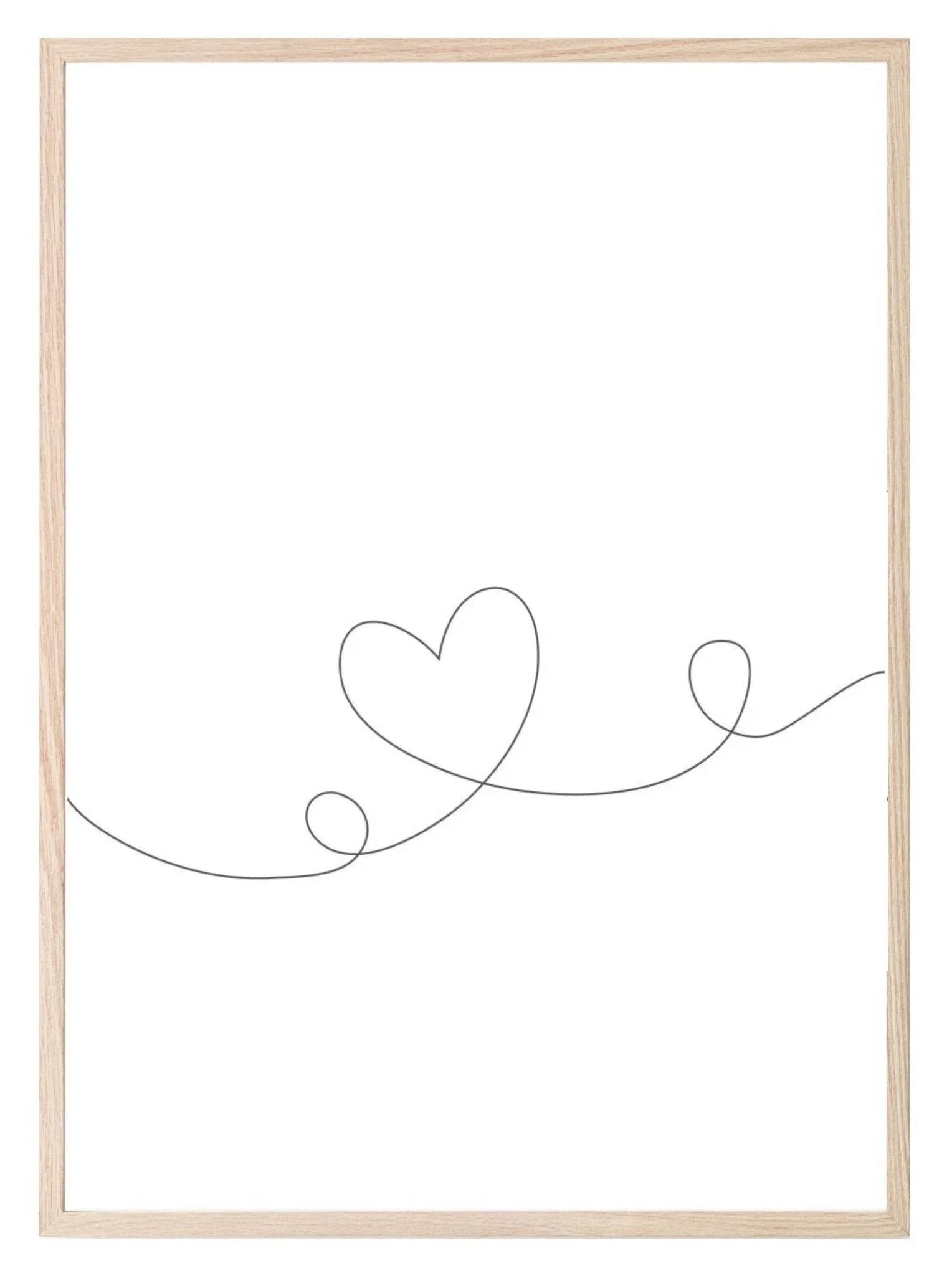 Heart Line Art Print | Simple Wall Art - Larosier Prints
