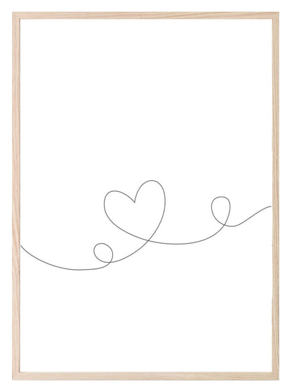 Heart Line Art Print | Simple Wall Art