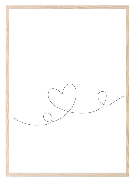 Heart Line Art Print | Simple Wall Art