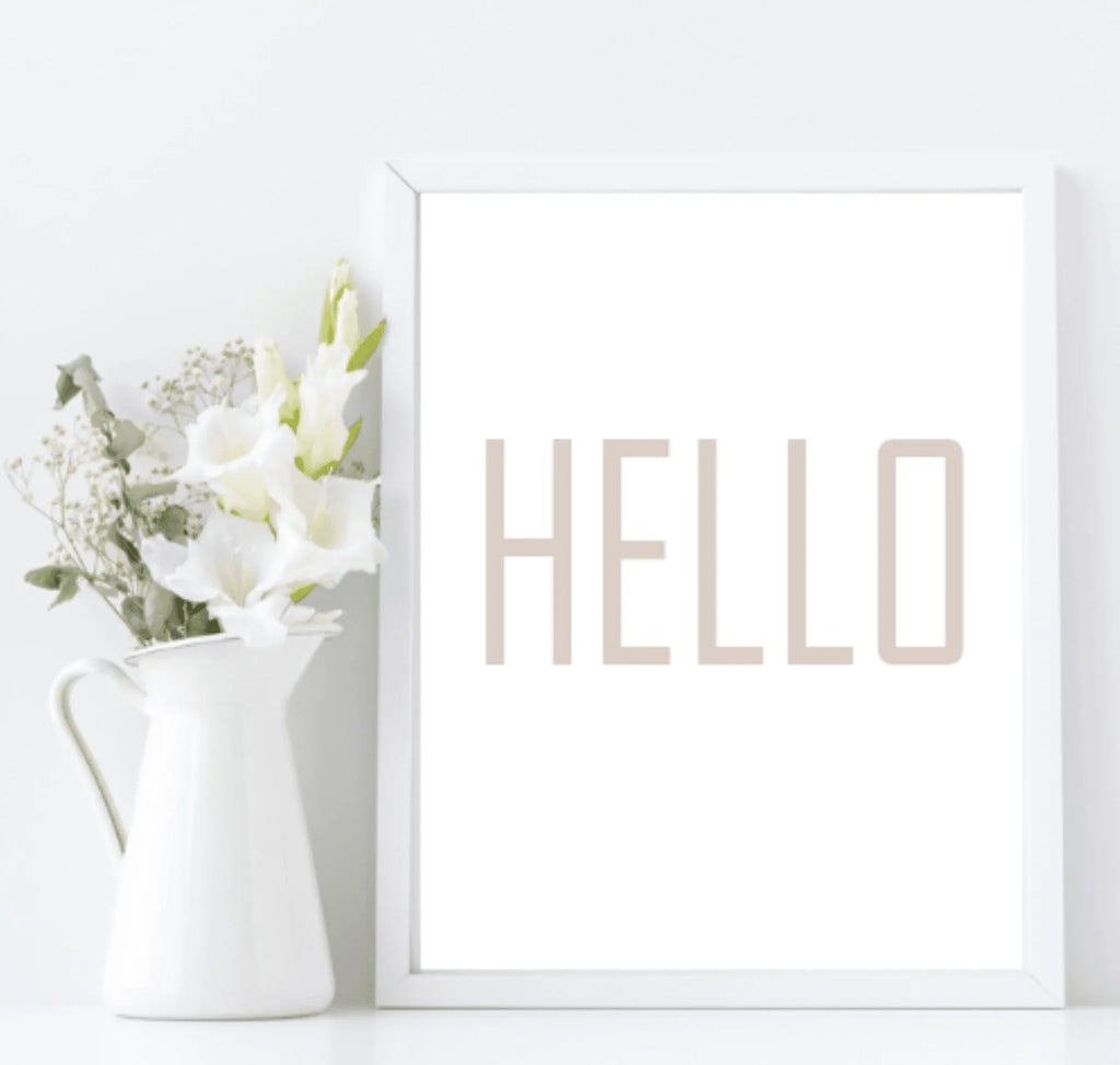 Hello Print | Hall & Entry Way Wall Art | Customisable - Larosier Prints