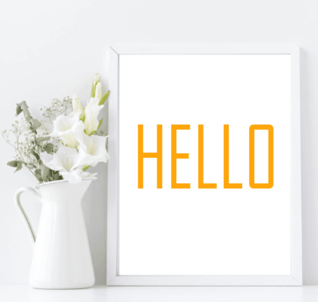 Hello Print | Hall & Entry Way Wall Art | Customisable - Larosier Prints