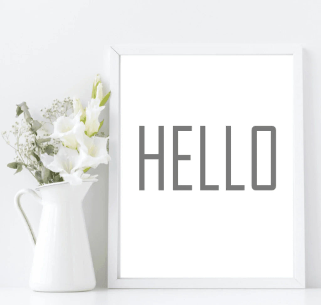 Hello Print | Hall & Entry Way Wall Art | Customisable - Larosier Prints
