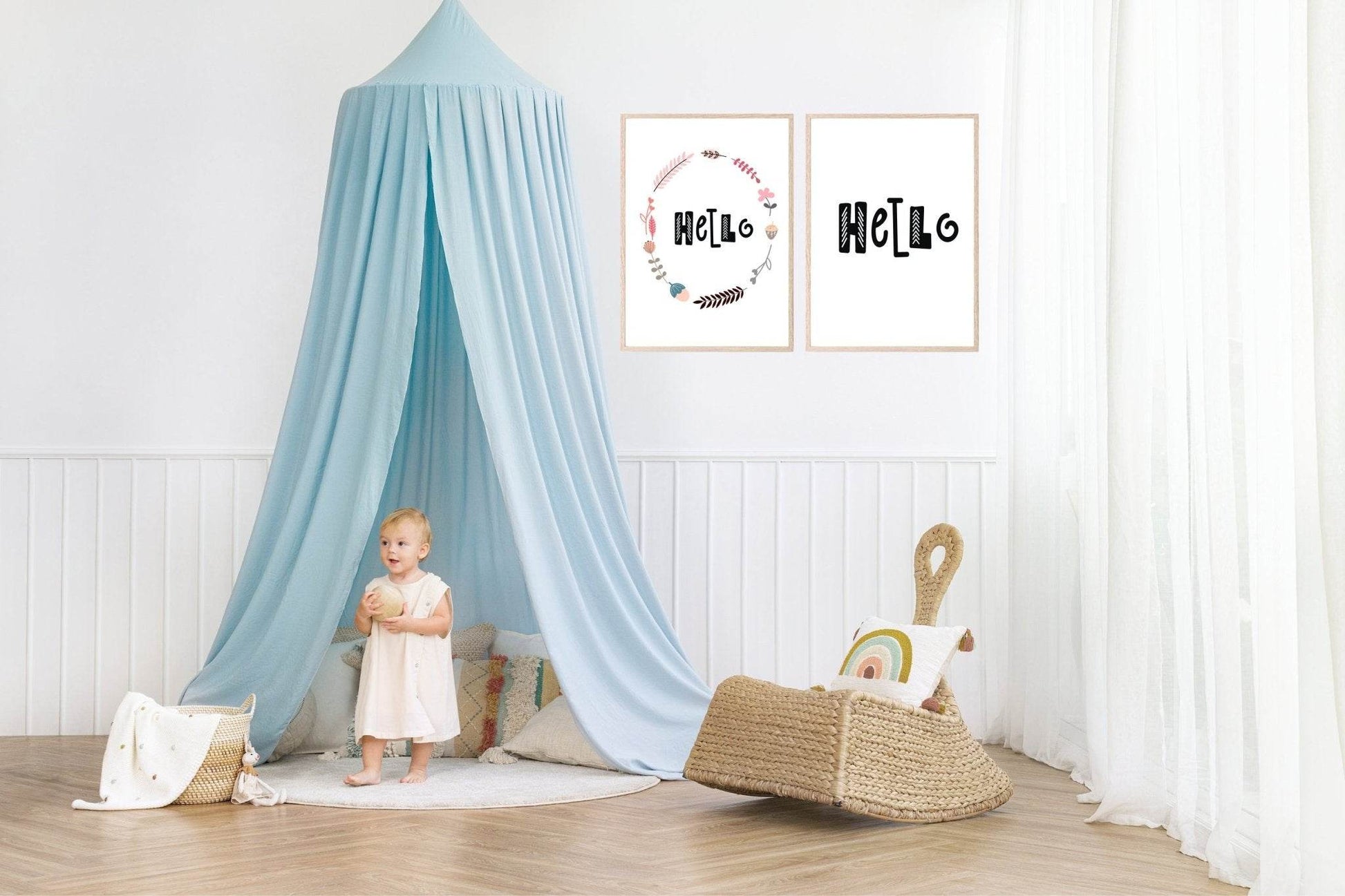 Hello Print | With Or Without Border | Scandi Inspired Kids Wall Art