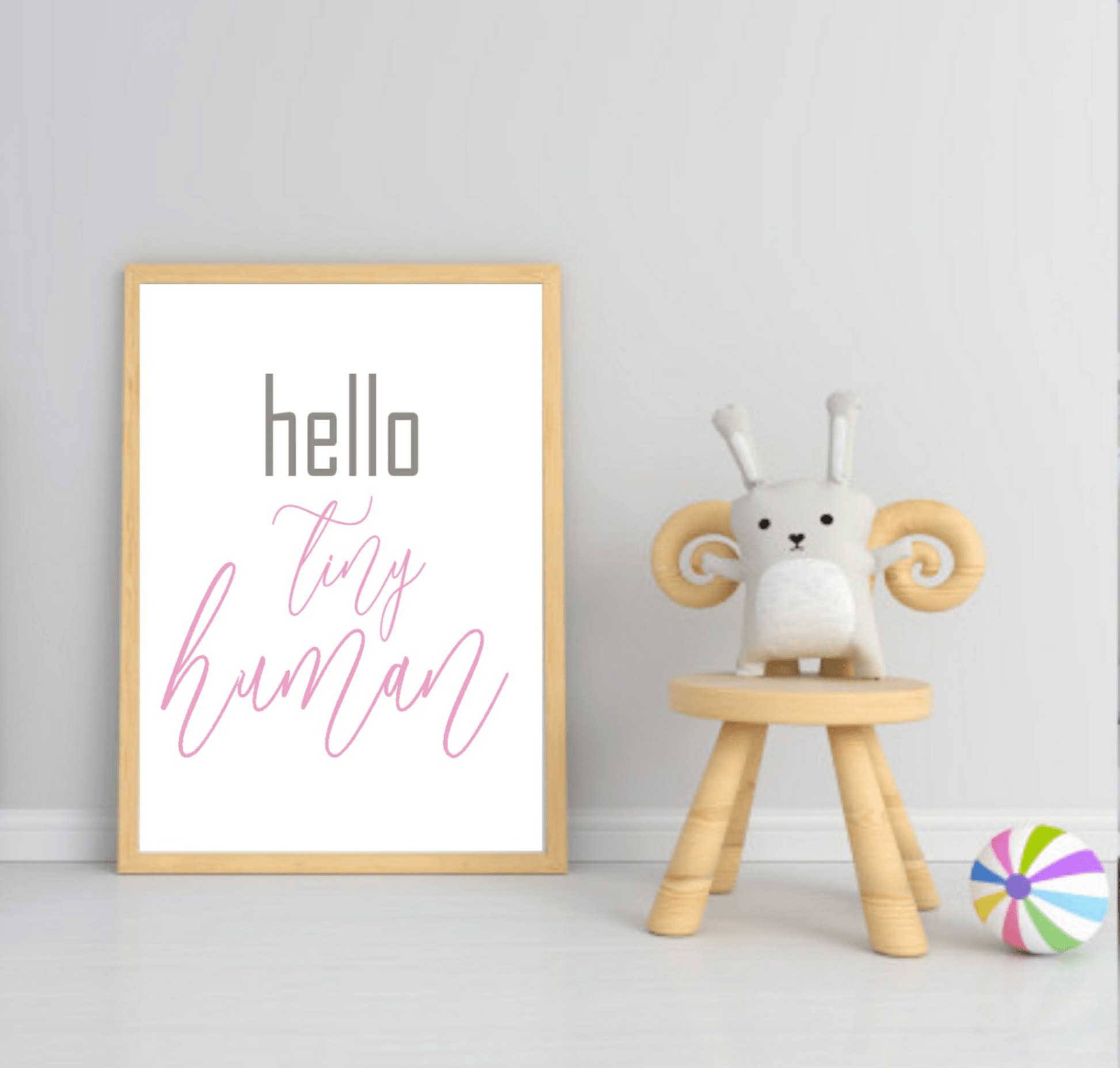 Hello Tiny Human Print | Kids Wall Art