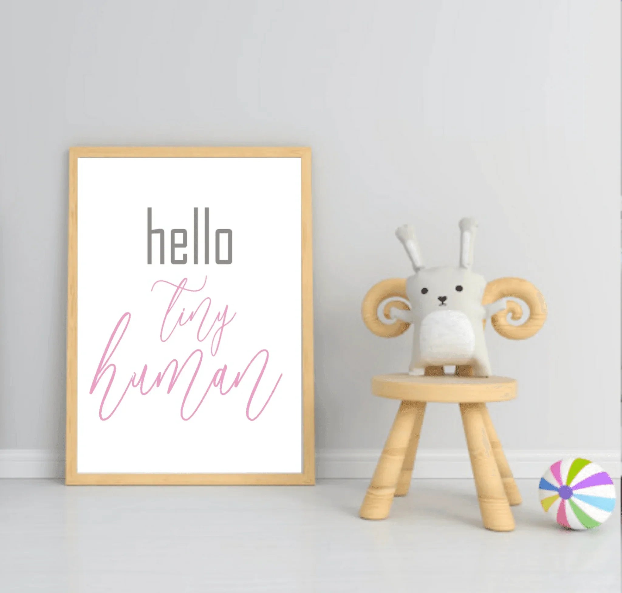 Hello Tiny Human Print | Kids Wall Art - Larosier Prints