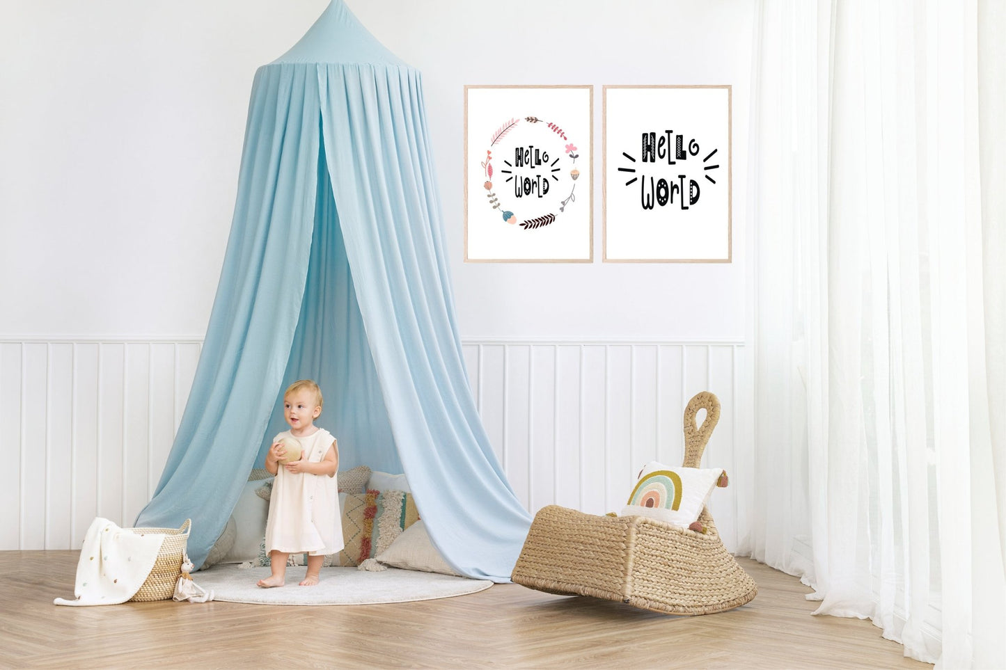 Hello World Print | Scandi Inspired Kids Wall Art