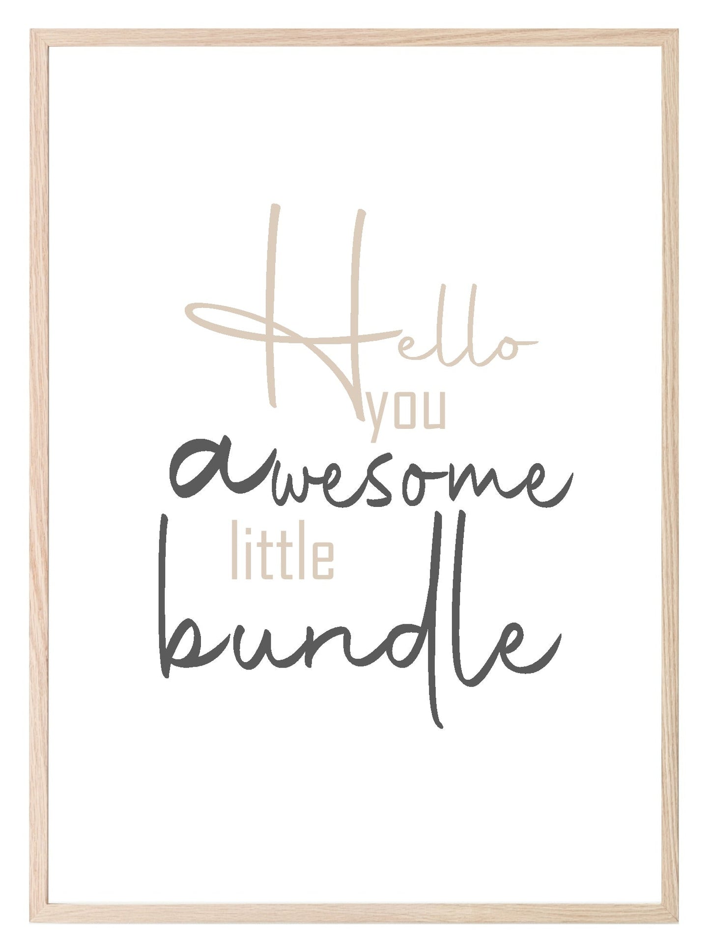 Hello You Awesome Little Bundle Print | Nursery Wall Art | Customisable