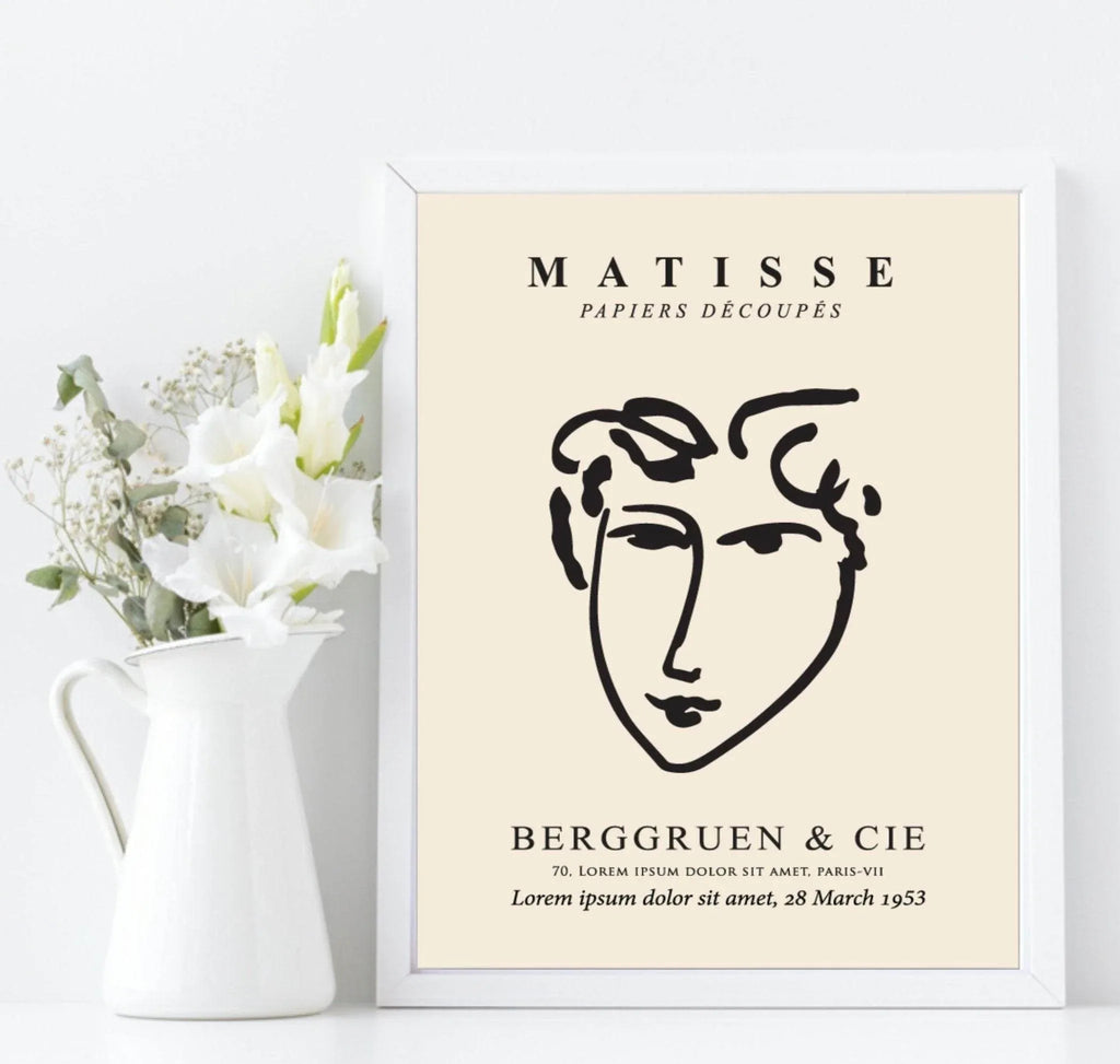 Henri Matisse Berggruen & Cie Print | Beige Abstract Face Wall Art - Larosier Prints