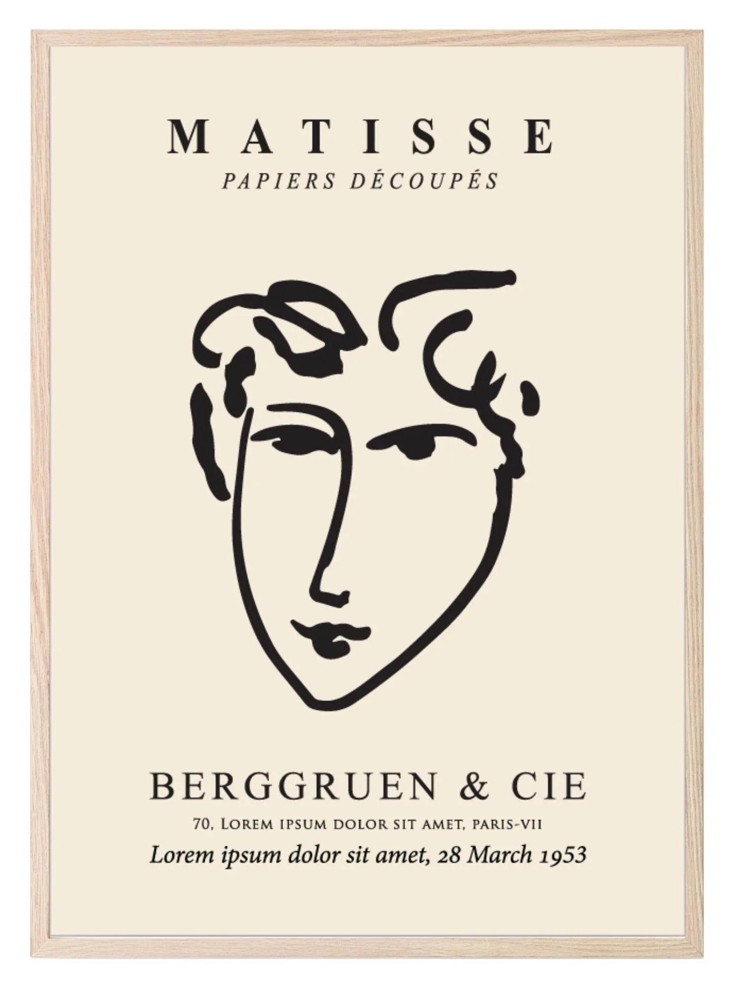 Henri Matisse Berggruen & Cie Print | Beige Abstract Face Wall Art - Larosier Prints