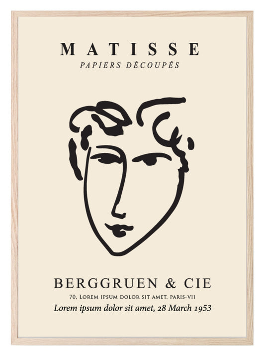 Henri Matisse Berggruen & Cie Print | Beige Abstract Face Wall Art