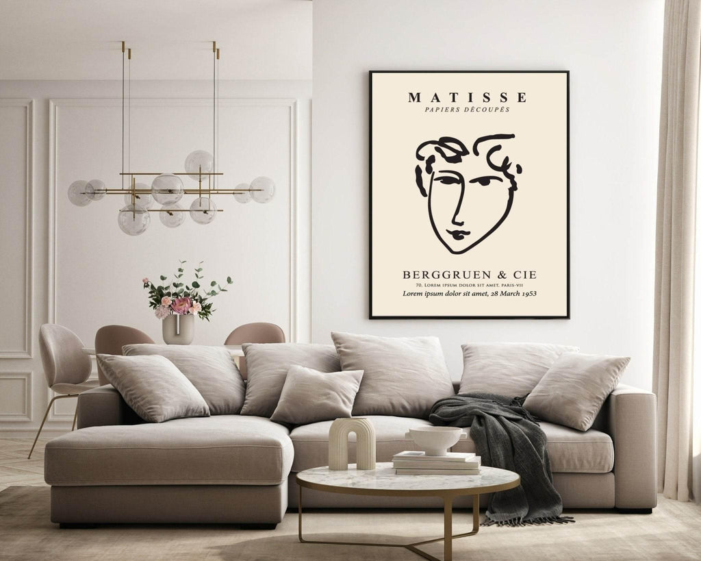 Henri Matisse Berggruen & Cie Print | Beige Abstract Face Wall Art - Larosier Prints