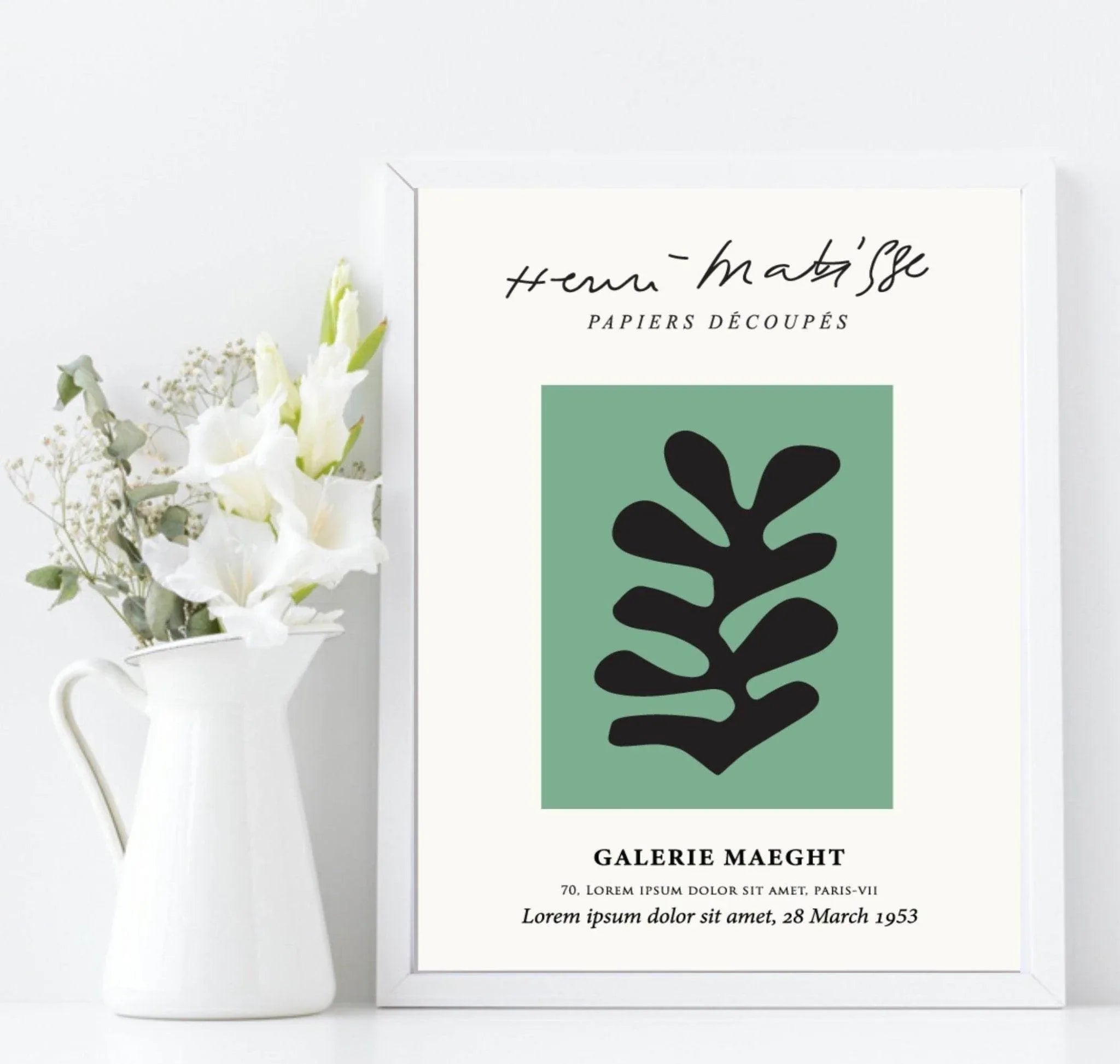 Henry Matisse Print | Papiers Decoupes | Green Wall Art - Larosier Prints