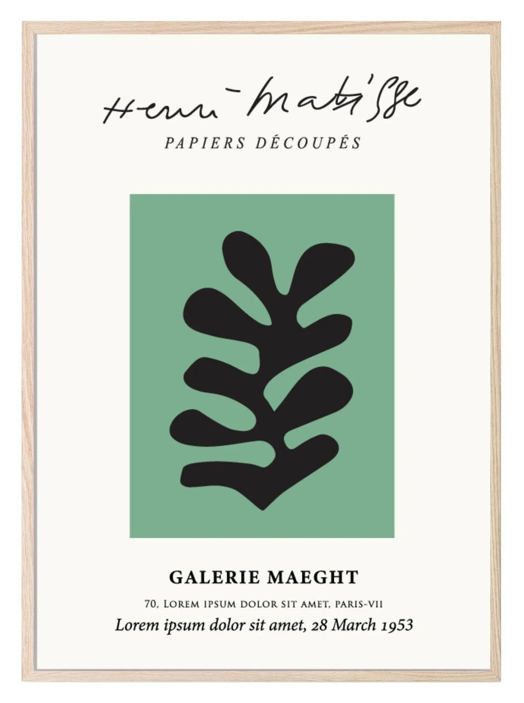 Henry Matisse Print | Papiers Decoupes | Green Wall Art - Larosier Prints