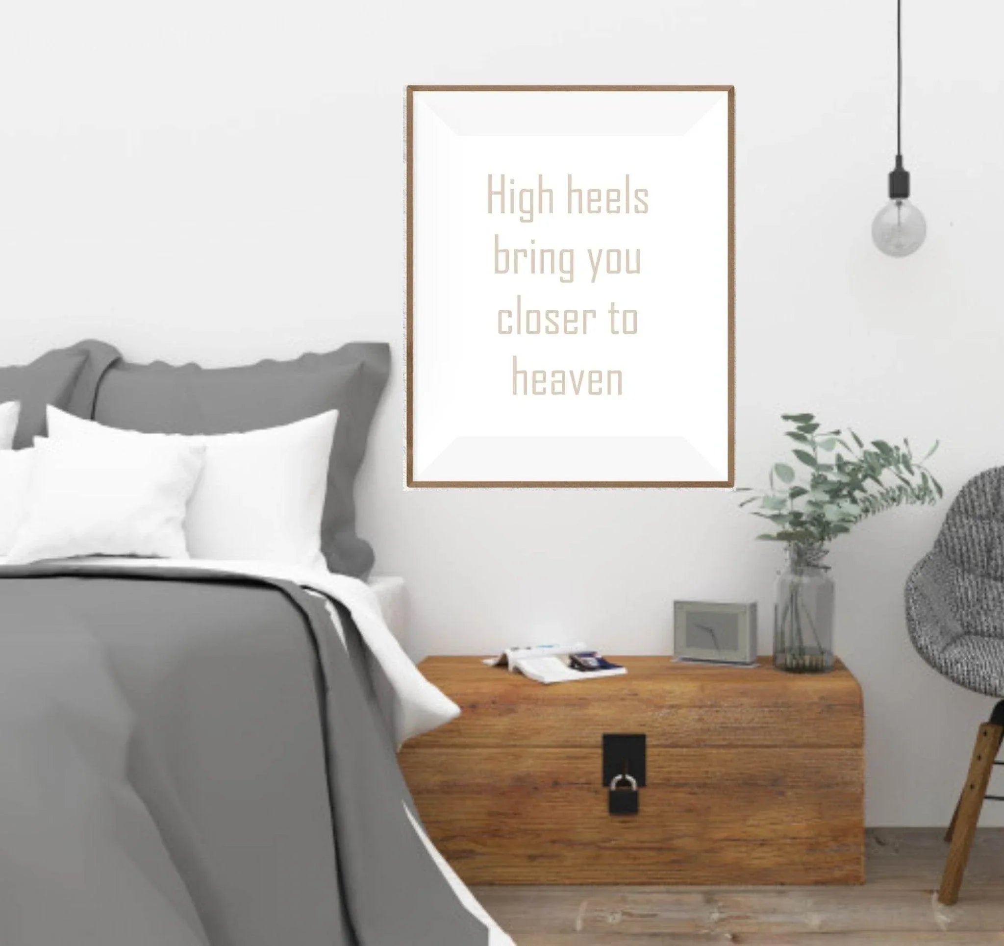 High Heels Bring You Closer To Heaven Print | Fashion Dressing Room Wall Art | Customisable - Larosier Prints